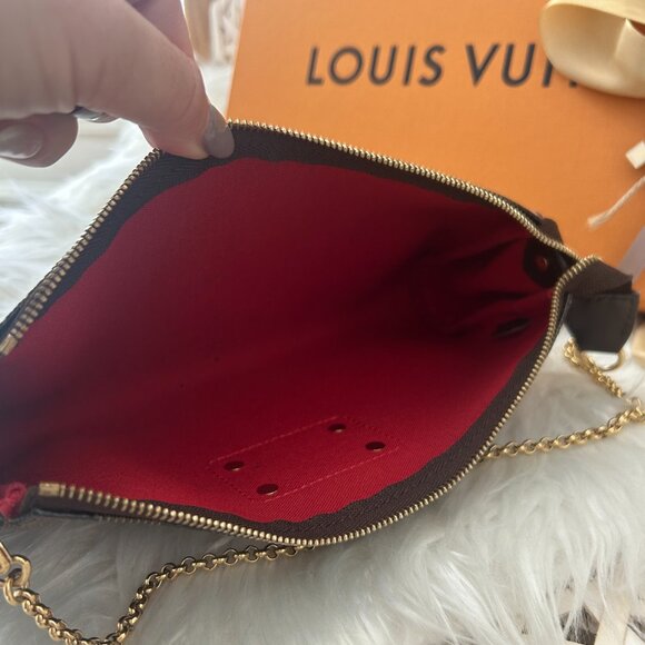 Louis Vuitton Pochette Eva with box, dust bag, gift wrap Damier Ebene - Picture 11 of 12